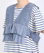 ハンドスモッキングコットンポプリン　2wayベスト